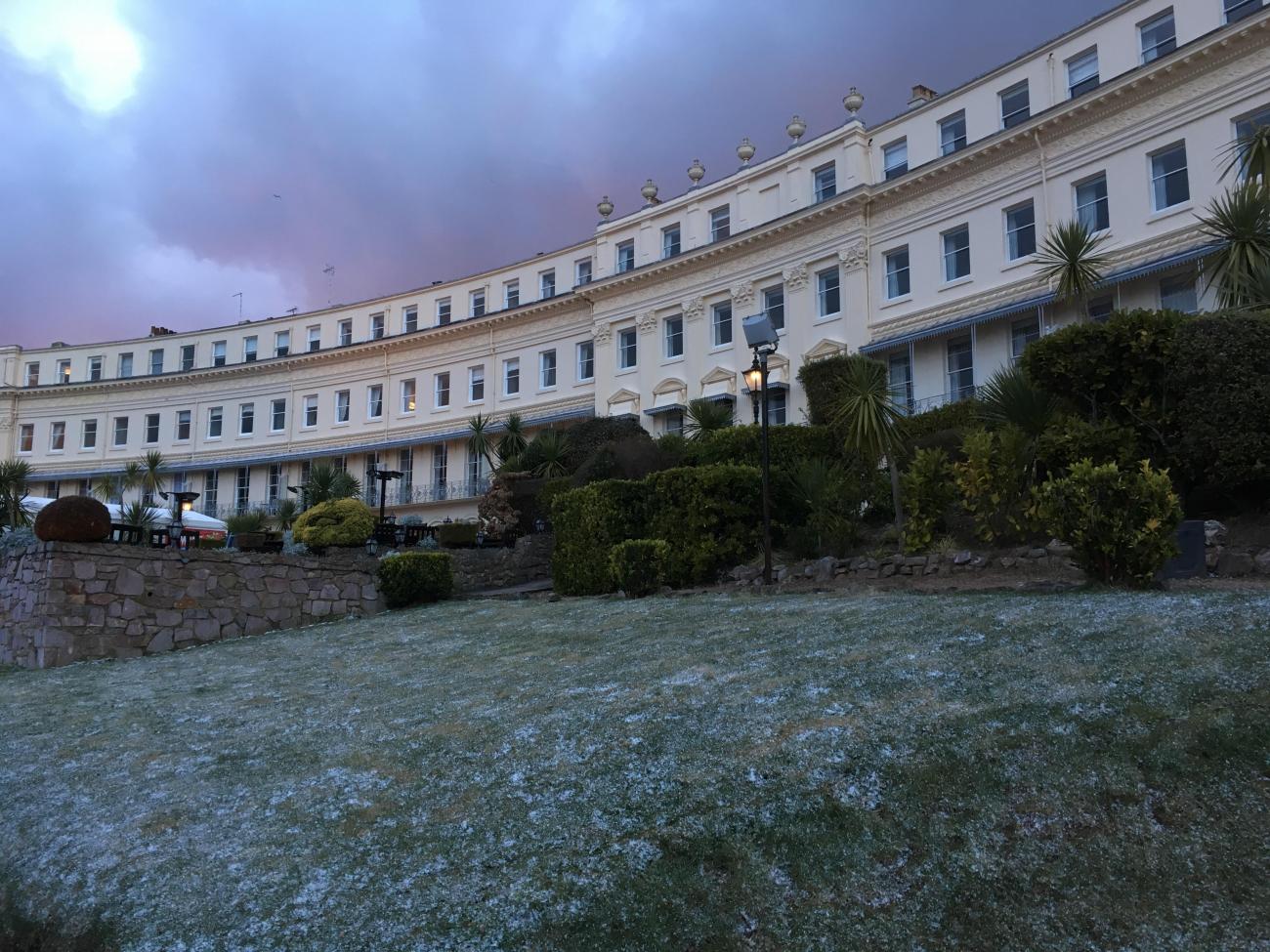 Snow at the osborne hotel torquay